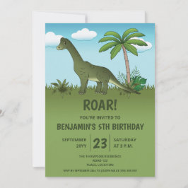 Convites Festa de Aniversário Infantil do Dinossauro Braqui