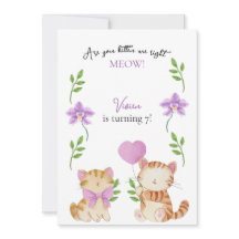 Festa de Aniversário Infantil Floral de Gatinho Fo