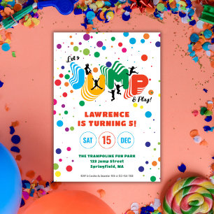 Convites Festa de Aniversário Infantil Jump Play Trampoline