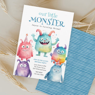 Convites Festa de Aniversário Infantil Little Monster