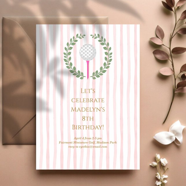 Convites Festa de aniversário Infantil Miniatura de Golfe (Criador carregado)