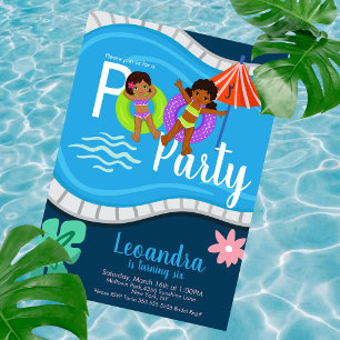 Convites Festa de Aniversário Infantil na Piscina Fofa Qual