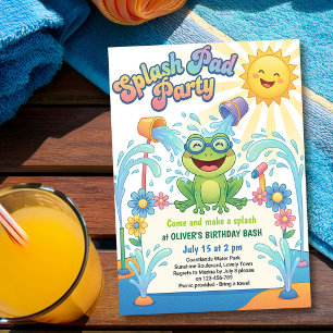 Convites Festa de Aniversário Infantil Parque Aquático Sapo