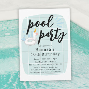 Convites Festa de Aniversário Infantil Piscina Flutuador Un