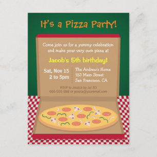 Convites Festa de Aniversário Infantil Pizza Colorida