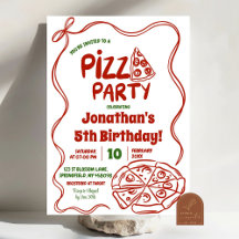 Festa de Aniversário Infantil Pizza Coquete Vermel