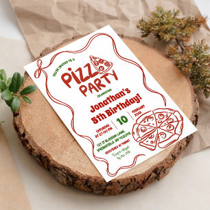 Convites Festa de Aniversário Infantil Pizza Coquette Verme