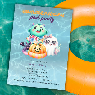 Convites Festa de Aniversário Infantil Summerween Pool Part