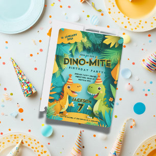 Convites Festa de Aniversário Infantil Tema Dinossauros Din