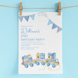 Convites Festa de Aniversário Infantil Trem de Brinquedo Vi