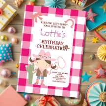 Festa de Aniversário Infantil Vaqueira Rosa Fofa