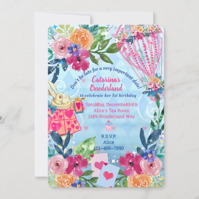 Convites Festa de aniversário Inimersa da História do Coelh (Frente)