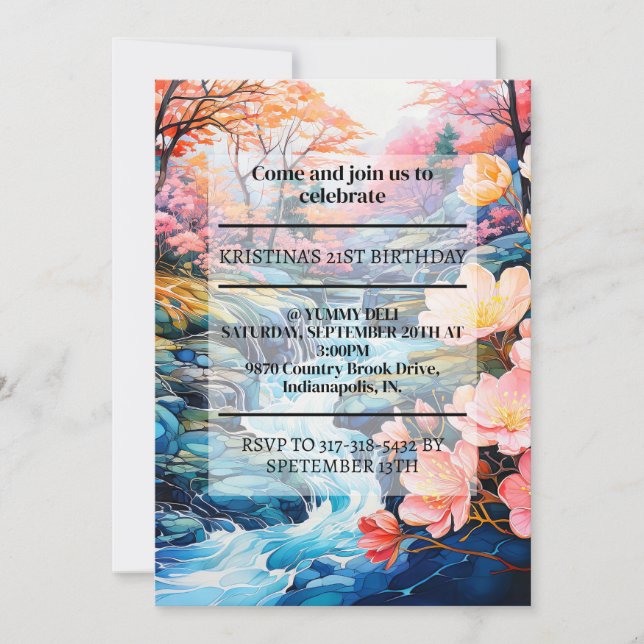 Convites Festa de aniversário Inspiron Country Creek (Frente)