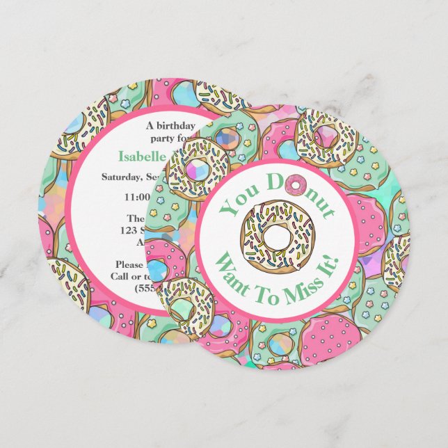 Convites Festa de aniversário Invitation2 da senhorita (Frente/Verso)