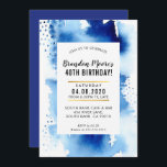 Convites FESTA DE ANIVERSÁRIO INVITE aquarela moderna azul<br><div class="desc">por kat massard >> kat@simplysweetPAPERIE.com <<< Um design de convite super simples, mas na moda para seu ANIVERSÁRIO. Uau, seus amigos e família com este pequeno número;D Configuração como modelo é simples você adicionar seus próprios detalhes, ou clicar no botão personalizar e você pode adicionar ou alterar texto, fontes, tamanhos...</div>