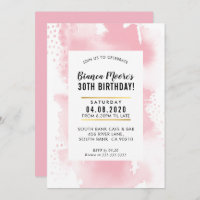 FESTA DE ANIVERSÁRIO INVITE aquarela moderna rosa