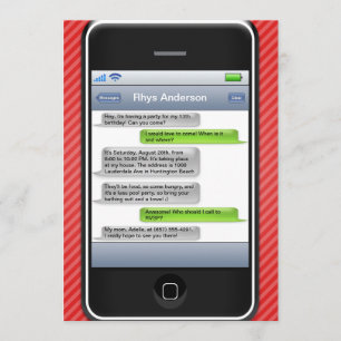 Convites Festa de aniversário iParty telefone esperto