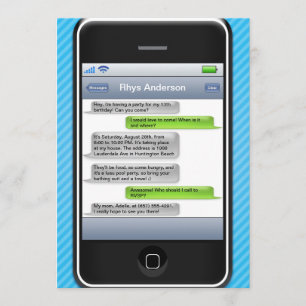 Convites Festa de aniversário iParty telefone esperto