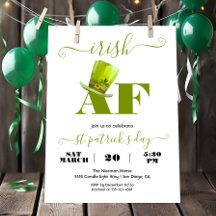 Festa de aniversário IRISH AF moderna e engraçada