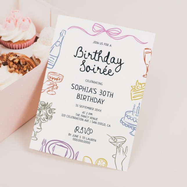 Convites Festa de aniversário italiana Birthday Soirée (Criador carregado)