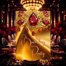 Festa de Aniversário Jóia Vermelha Rubi de Seda Do