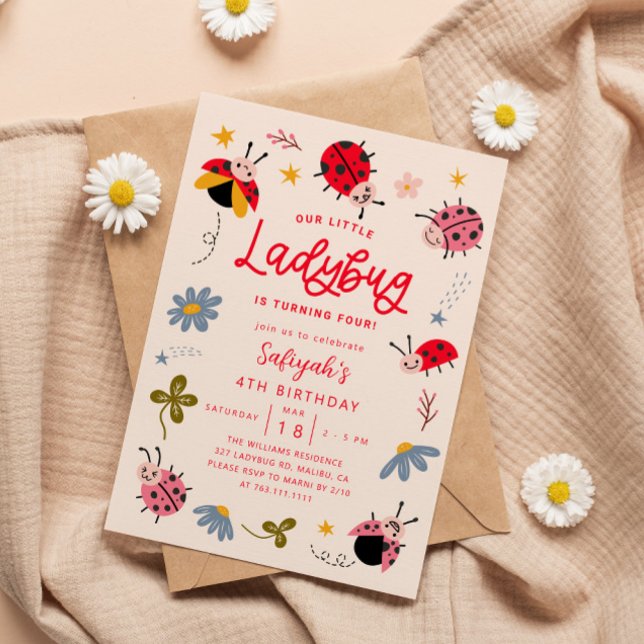 Convites Festa de aniversário Ladybug (Criador carregado)