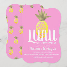 Convites Festa de Aniversário LUAU Abacaxi Qualquer Idade F
