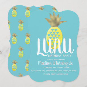 Convites Festa de Aniversário Luau de Abacate Qualquer Idad
