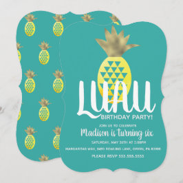 Convites Festa de Aniversário LUAU de Abacaxi Qualquer Idad