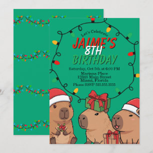 Convites Festa de Aniversário Luzes de Natal do Capivara