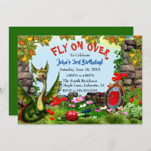 Convites Festa de aniversário mágica da fantasia do dragão