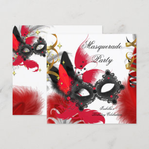 Convites Festa de Aniversário Máscaras Vermelha Máscara Pre