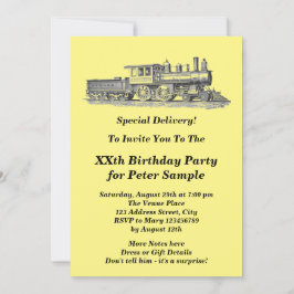 Convites Festa de aniversário masculina do motor a vapor