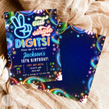 Festa de Aniversário Menino Neon Brilho Dígitos Si