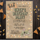 Convites Festa de aniversário mimada do Halloween do Kid<br><div class="desc">Anime-se para a festa de aniversário de outono ou noite de jogo do seu filho. As cores neutras com milho doce e controladores de jogos assustadores são perfeitas para festas de meninos e meninas. Totalmente personalizável para ajustado das suas necessidades de celebração.</div>