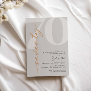 Convites Festa de aniversário mínima de Beige Setenta