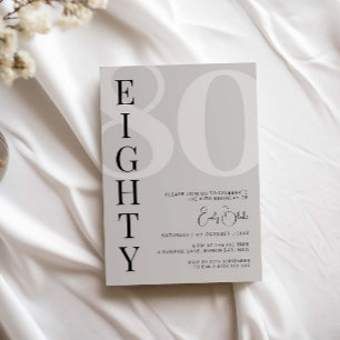 Convites Festa de aniversário mínima de Beige Setenta