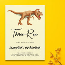Festa de aniversário minimalista de dinossauro de 