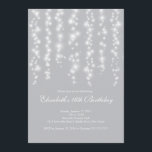 Convites Festa de aniversário moderna do doce dezesseis da<br><div class="desc">Comece suas filhas que o doce dezesseis party fora do direito com nossa cortina bonita do convite de festas do doce dezesseis das luzes brancas. Nossos na moda e cordas contemporâneas das características do convite de festas do doce 16 das luzes brancas de cintilação que sparkling em um fundo de...</div>