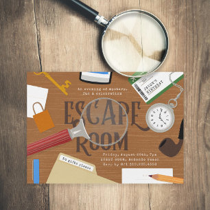 Convites Festa de Aniversário Mystery Escape Room