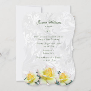 Convites Festa de aniversário na moda Amarelo de roscas e m