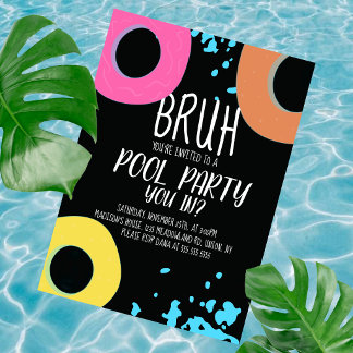 Convites Festa de Aniversário na Piscina Bruh