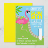 Festa de Aniversário na Piscina com Flamingo Rosa