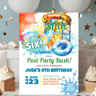 Convites Festa de Aniversário na Piscina com Pista de Água