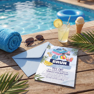 Convites Festa de aniversário na piscina de verão trendy