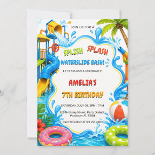 Convites Festa de Aniversário na Piscina do Parque Aquático