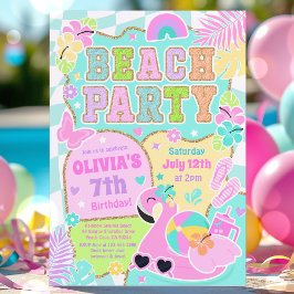 Convites Festa de Aniversário na Praia Préppy de Verão