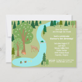 Convites Festa de aniversário Natureza dos Animais Floresta