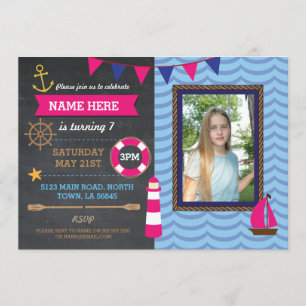 Convites Festa de aniversário Náutica Fotografia Boats Co