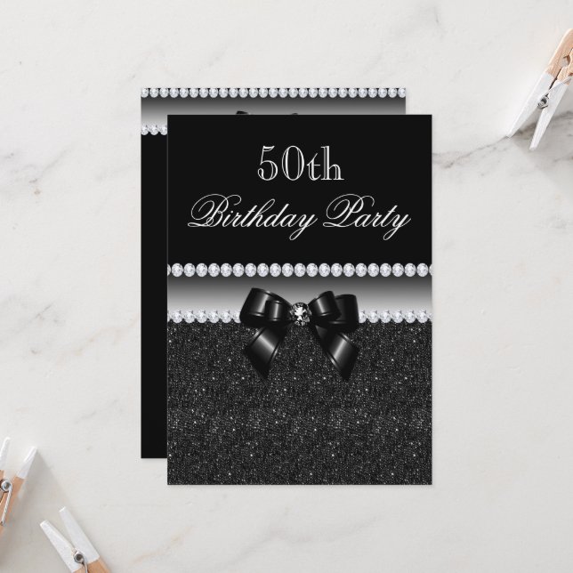 Convites Festa de aniversário Negra (Frente/Verso In Situ)